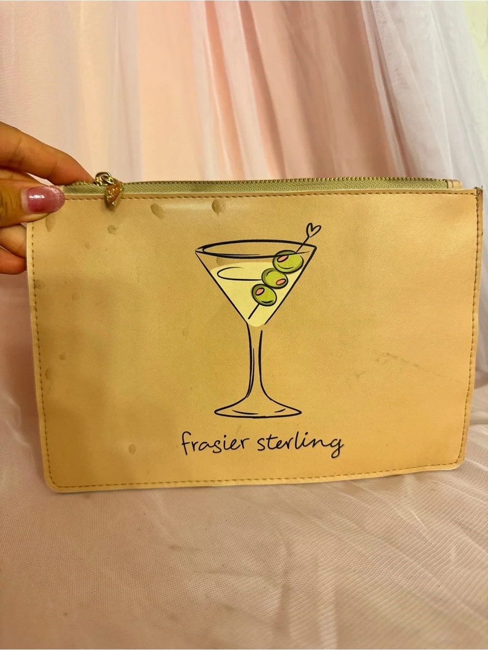 👛Steve Madden Yellow Pebbled Zip Wristlet Clutch Pouch Gold Hardware Set